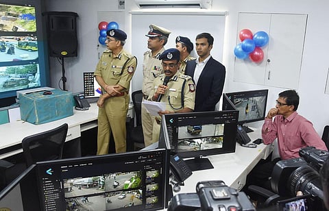 Police commissioner Shankar Jiwal after inaugurating the integrated command and control centre on Friday | Ashwin Prasath