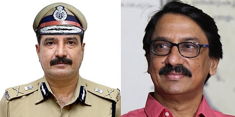 Newly appointed Kerala police Chief Sheikh Darvesh Saheb and Chief Secretary V Venu.