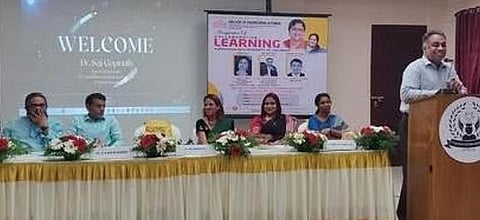 Digital University and KTU Vice-Chancellor Saji Gopinath inaugurating the collaborative learning programme at College of Engineering in Attingal