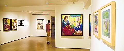 In June 2023, the KYNKYNY Art Gallery on Infantry Road, on Mani’s death anniversary month, has been running a retrospective on his body of work. (Photo | Vinod Kumar T, EPS)