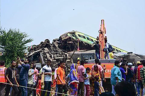 Rescue work underway after an accident involving Coromandel Express, Bengaluru-Howrah Express and a goods train, in Balasore district, Saturday, June 3, 2023. (Photo | PTI)