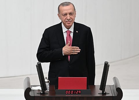 Recep Tayyip Erdogan sworn in as the President of Turkiye. (Photo | Twitter)