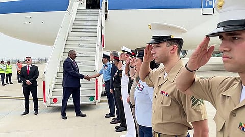 US Secretary of Defense Lloyd J. Austin III arrives, in New Delhi, Sunday, June 4, 2023. (Photo | PTI)