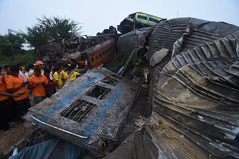 Restoration work being carried out at the accident site. (Photo | PTI)