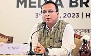 Lav Agarwal, Additional Secretary, Ministry of Health and Family Welfare, speaks at a press meet on Saturday