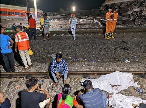 The triple train crash in Balasore district, in Orissa, Saturday, June 3, 2023. (Photo | Debadatta Mallick, EPS)