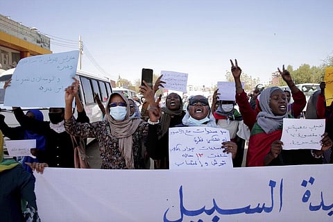 Women protesting against sexual violence in Sudan. (Photo | AP)