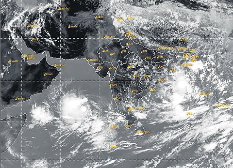 Satellite image of Cyclone Biparjoy. ( Photo | IMD)