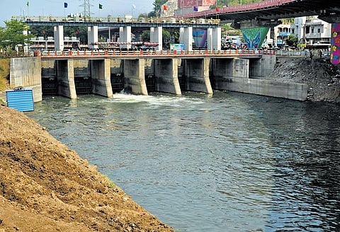 Minister Ambati Rambabu releases water to the Krishna eastern and western deltas on Wednesday I Prasant Madugula