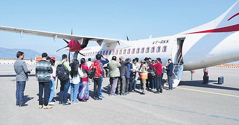 File photo of passengers boarding the Alliance Air flight at Rourkela airport
