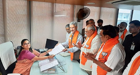 External Affairs Minister Jaishankar files nomination. (Photo | Twitter @Dr. S. Jaishankar)