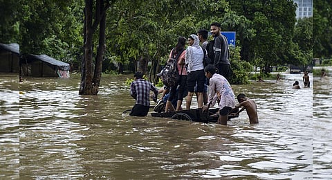 Floods in Haryana. (Photo | PTI)