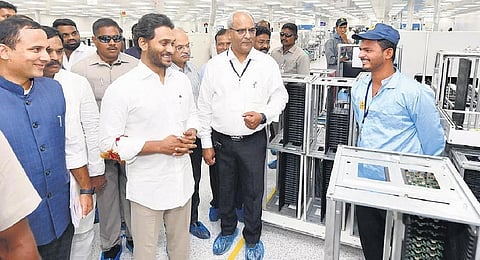 CM Jagan inaugurates the manufacturing unit of AIL Dixon in Kadapa. (Photo | Express)