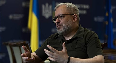 Ukrainian Energy Minister Herman Halushchenko speaks during an interview with The Associated Press in Kyiv, Ukraine. (Photo | AP)