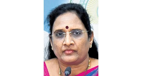 Andhra Pradesh Women’s Commission chairperson Vasireddy Padma. (Photo | Express)