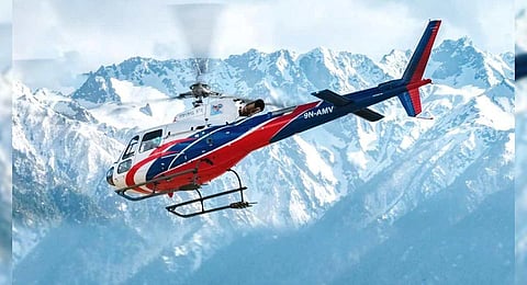 The Manang Air chopper 9N-AMV. (Photo | malangair.com.np, Manang website)
