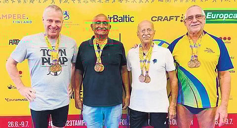 L-R: Ian Robertson, Kurian Jacob, K C Sebastian & John Morris. (Photo | Express)