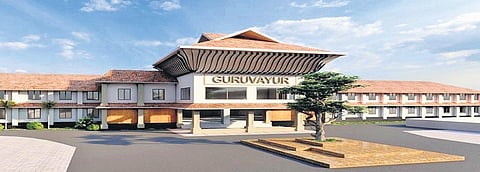 Artist’s impression of the proposed new building for Guruvayur railway station. (Photo | Express)