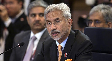 EAM S Jaishankar speaks during the ASEAN Post Ministerial Conference with India in Jakarta, Indonesia, Thursday, July 13, 2023. (Photo | AP)