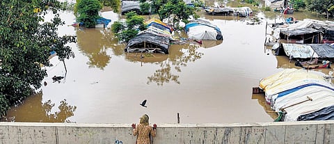 Low-lying areas flooded by the river water | express