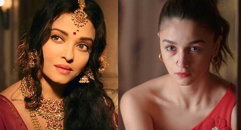 Aishwarya Rai in 'Ponniyin Selvan' and Alia Bhatt in 'Darlings'. Image used for representative purposes
