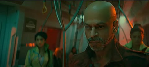 A screengrab from the Hindi prevue of the movie 'Jawan' (Photo | YouTube)