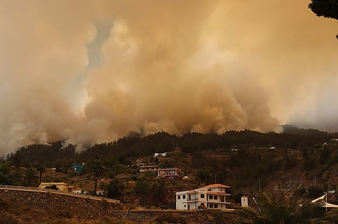 Spanish Canary Island of La Palma shows the evacuated town of Tijarafe . (Photo|AFP)