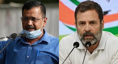 AAP chief and Delhi CM Arvind Kejriwal, Congress leader Rahul Gandhi.