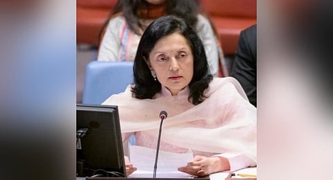 India's Permanent Representative to the UN Ambassador, Ruchira Kamboj. (Photo | Official Twitter Account)