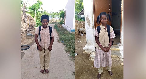Kousalya and Karthi, students of Classes 6 and 8, respectively, were abandoned by their parents. (Photo | Express)