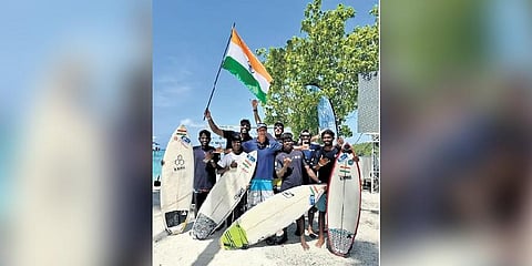 The Indian team scored 2,708 points and secured the third position in the Asian Surfing Championship held at Thulusdhoo Island in Maldives | Express