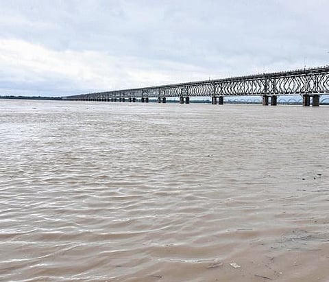 The first warning was issued at Bhadrachalam as the water level crossed the 43 ft mark. (Photo | Express)