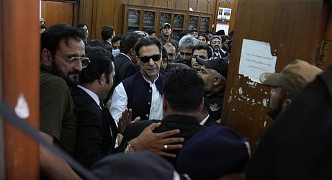 FILE - Pakistan's former Prime Minister Imran Khan leaves after appearing in a court, in Lahore, Pakistan, Wednesday, June 7, 2023. (Photo | AP)