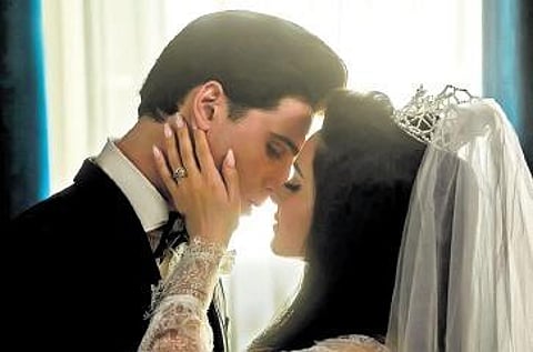 A still from the movie 'Priscilla' starring Jacob Elordi and Cailee Spaeny.