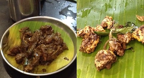 Thala Kari Fry and Brain Egg Fry. (Photo | Sandip Ghose)
