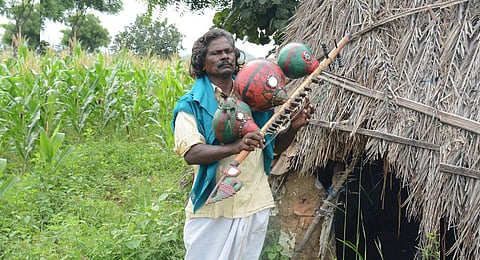 Kinnera artiste Padma Shri Darshanam Mogilaiah. (Photo | Express)