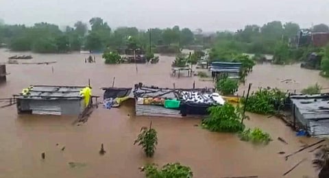 Flood-like situation after a cloudburst amid heavy rainfall in Maharashtra. (Photo | PTI)
