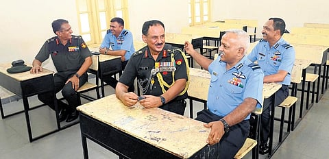 Lt Gen M Unnikrishnan Nair, Air Marshal R Radhish, Lt Gen Johnson P Mathew, Air Marshal Saju Balakrishnan, & Air Marshal Balakrishnan Manikantan | Vincent Pulickal