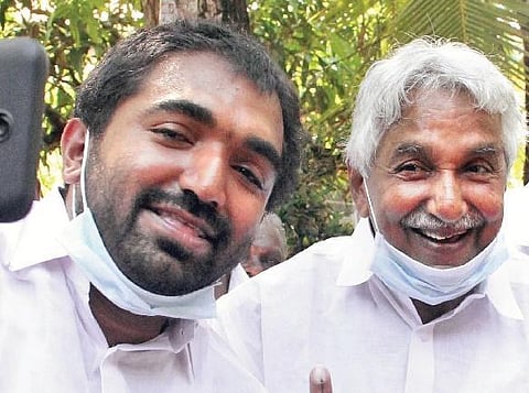 Chandy Oommen, son of late former chief minister Oommen Chandy (R). (File Photo)