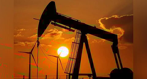 File photo of a pumpjack extracts crude at an oil field in Emlichheim, Germany, March 18, 2022. (Photo | AP)