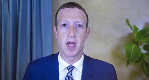 FILE - Facebook CEO of Mark Zuckerberg speaks remotely during a hearing before the Senate Commerce Committee on Capitol Hill in Washington, Oct. 28, 2020. (Photo | AP)