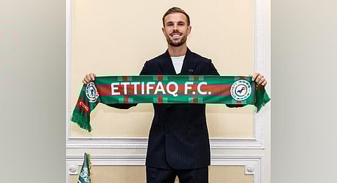 Jordan Henderson will reportedly earn 700,000 pounds per week playing for Al-Ettifaq. (Photo | Al-Ettifaq Twitter)