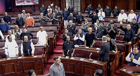 Lok Sabha adjourned for the day. (Photo | PTI)