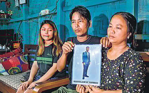 The family of Hanglalmuan Vaiphei, an undergraduate student from Churachandpur who lost his life amid the ethnic violence in Manipur in May, mourns his demise | PTI