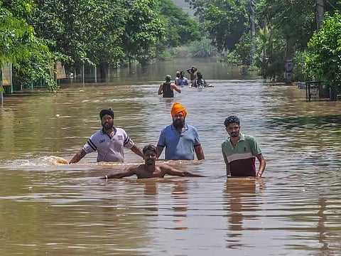 A flooded locality in Patiala, Punjab. (File photo | PTI))