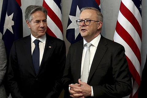 Australian Prime Minister Anthony Albanese and U.S. Secretary of State Antony Blinken. (Photo | AP)