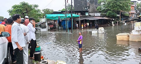 Water-logging in South Gujarat's Navsari district. (Photo | Special arrangement)