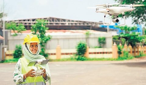 Rinsha flying a drone