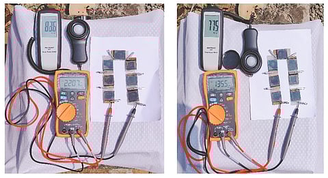 The 'visible blind' solar cells developed by researchers of the University of Kerala (Photo | Express)
