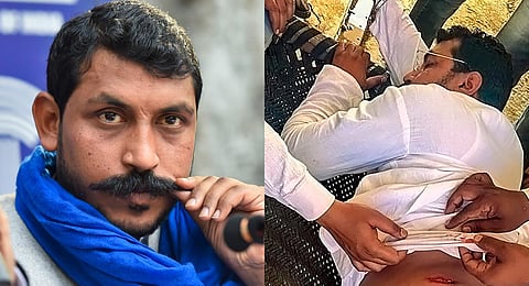 Assailants had opened fire on Bhim Army chief Chandra Shekhar Aazad's car in Deoband in Uttar Pradesh's Saharanpur district on June 28, 2023. (Photos | PTI)